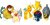 Pokemon oder/und Digimon - 6 Minifiguren
