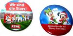 Rewe - Buttons zu Sammelcards Disney und Fußball