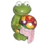 1996 Frosch mit Blumenstrauß - zum Schließen ins Bild klicken