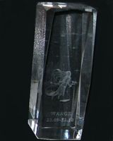 Kristallglasblock 3D - Lasergravur "Waage" - Valentinstag - zum Schließen ins Bild klicken