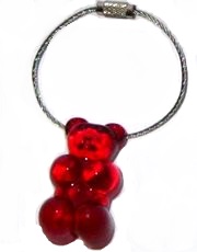 Goldbär - Schlüsselanhänger rot - zum Schließen ins Bild klicken