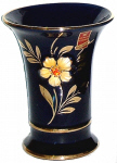 Trompeten-Vase - Echt Kobalt - handgemalt - zum Schließen ins Bild klicken