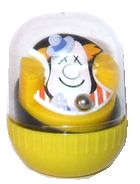 1987 Gedulds-Spiel Kugelwippe - Clown mit Hut gelb - zum Schließen ins Bild klicken