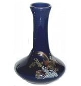 Vase - Kobaltblau mit Goldmalerei 1 - zum Schließen ins Bild klicken