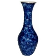 Vase - Echt Kobalt mit Goldrand - zum Schließen ins Bild klicken