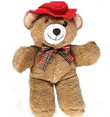 2000 I - Teddy mit rotem Hut - Plüsch - zum Schließen ins Bild klicken