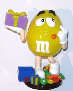 Spender mit M&Ms-Sockel - Yellow mit Geschenk - zum Schließen ins Bild klicken