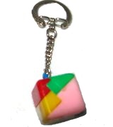 Schlüsselanhänger mit Puzzlewürfel - zum Schließen ins Bild klicken