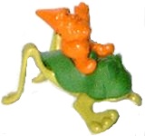 K04 Zwerge mit Reittier - Frosch - Unikat - zum Schließen ins Bild klicken