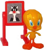 1991 Looney Tunes - Tweety mit Tafel - zum Schließen ins Bild klicken