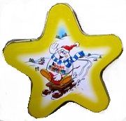 2001 Weihnachtsstern - 4er Metalldose gelb - zum Schließen ins Bild klicken